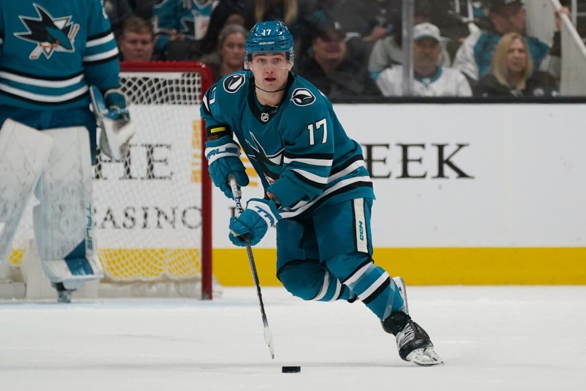 San Jose Sharks forward Thomas Bordeleau