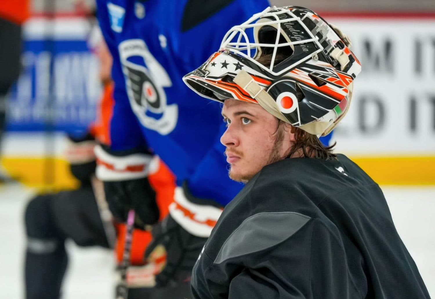 Philadelphia Flyers goaltender Aleksei Kolosov