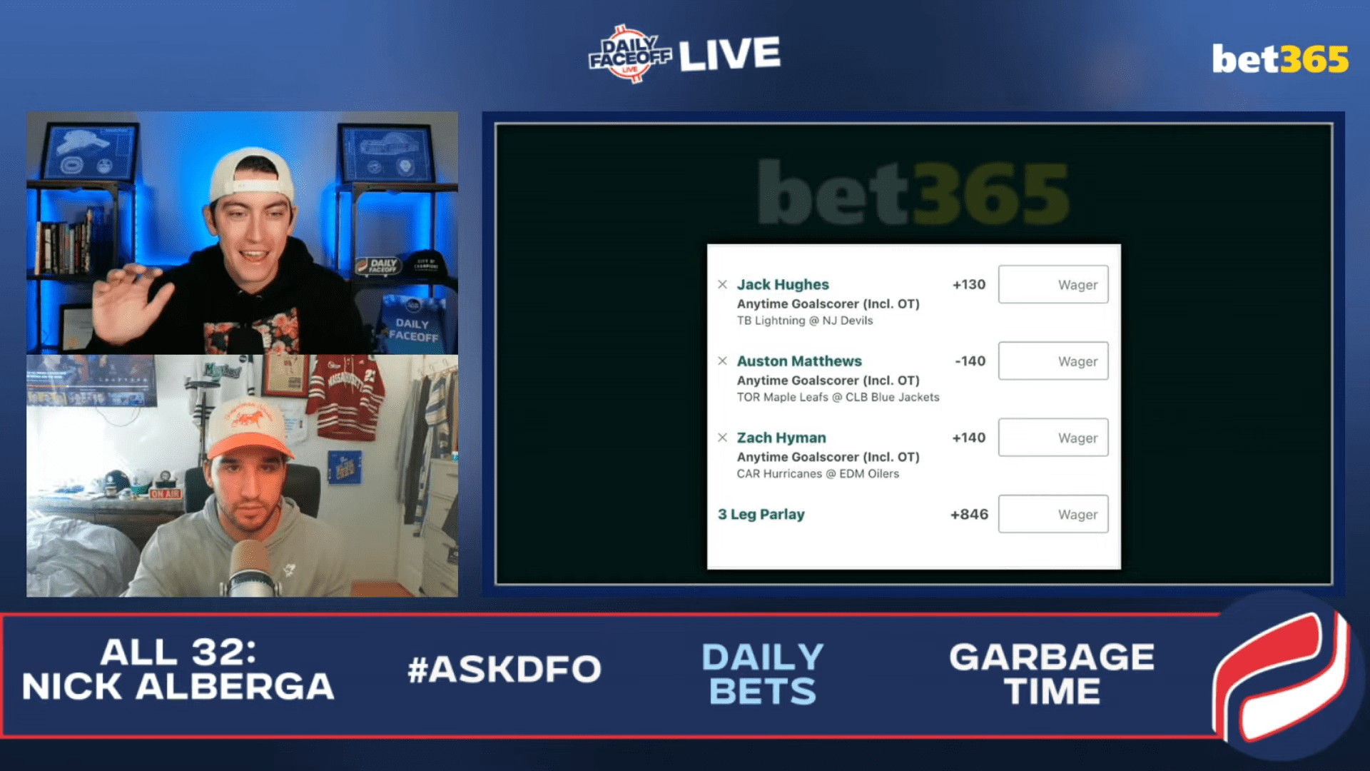 bet365 Daily Bets: Penguins Moneyline, O6.5 Columbus vs. Toronto and goal scorer parlay