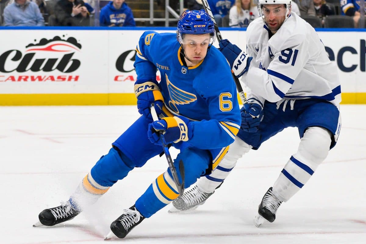 St. Louis Blues defenseman Philip Broberg