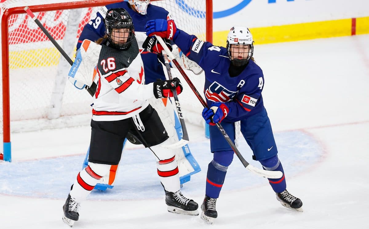Canada forward Dorothy Copetti, USA defender Megan Healy