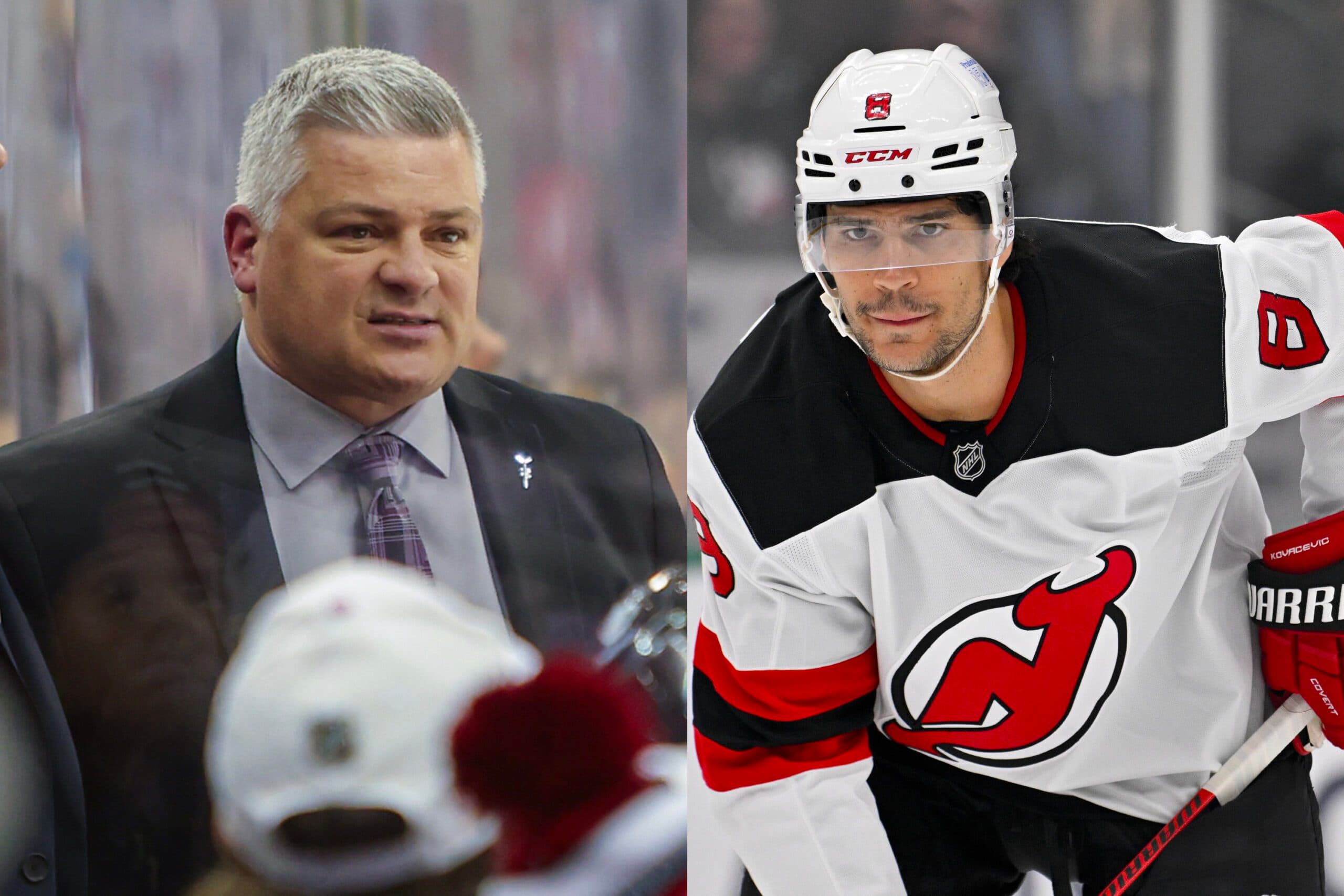 Sheldon Keefe and Johnathan Kovacevic (Imagn Images)