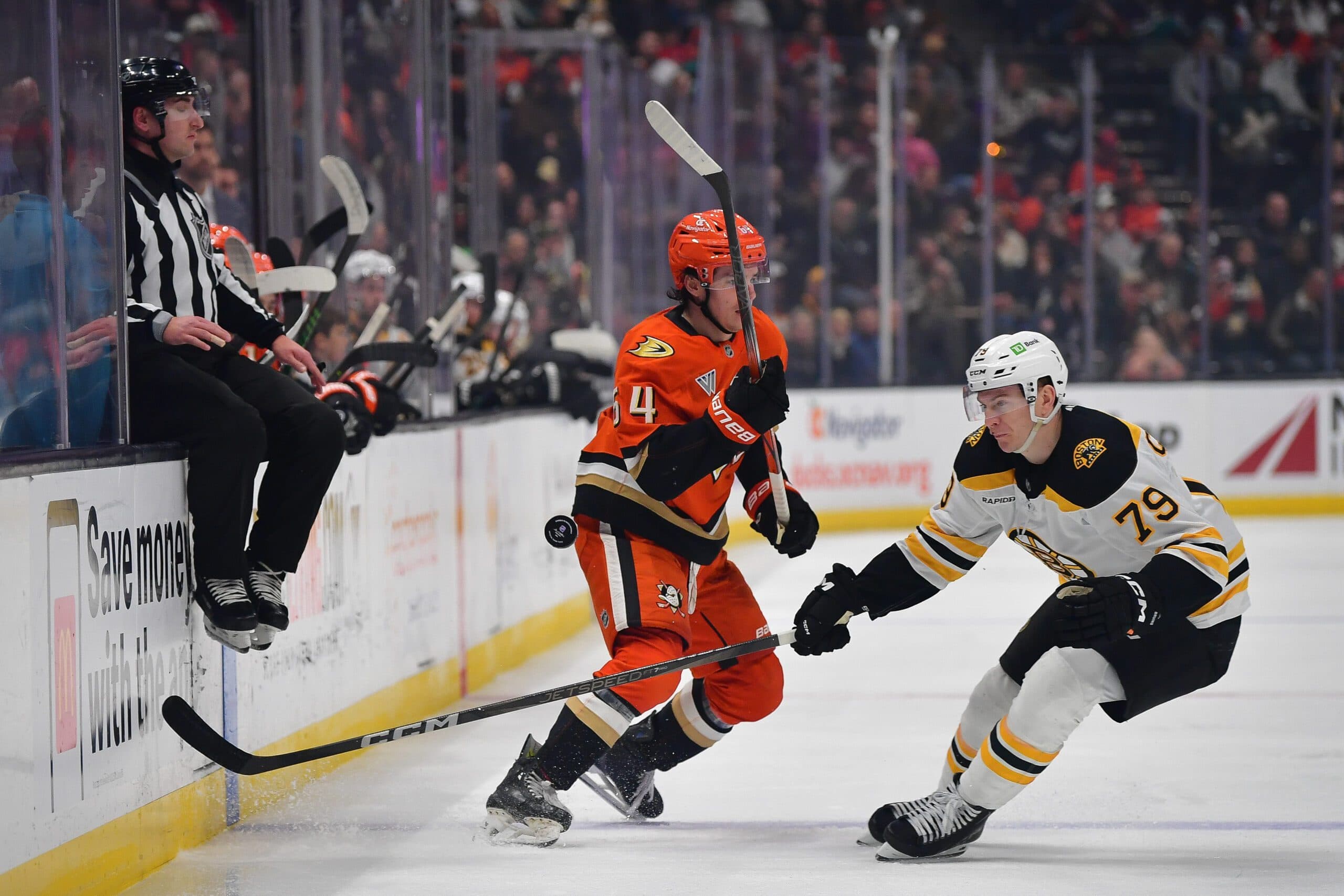 Bruins’ Michael Callahan fined for cross-checking Ducks’ Jansen Harkins