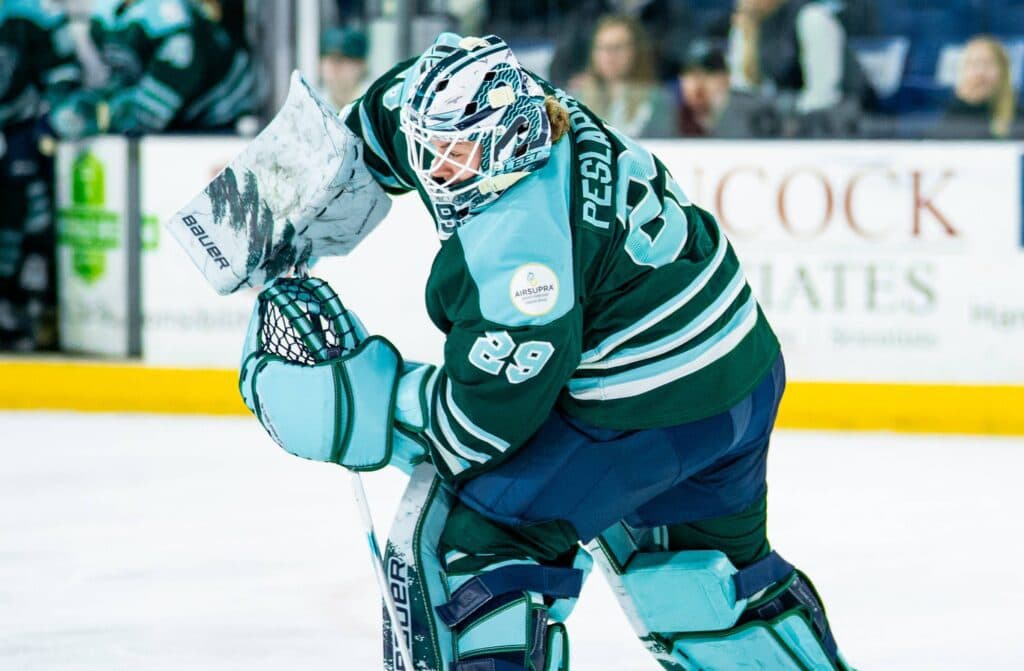 Boston Fleet goaltender Klara Peslarova
