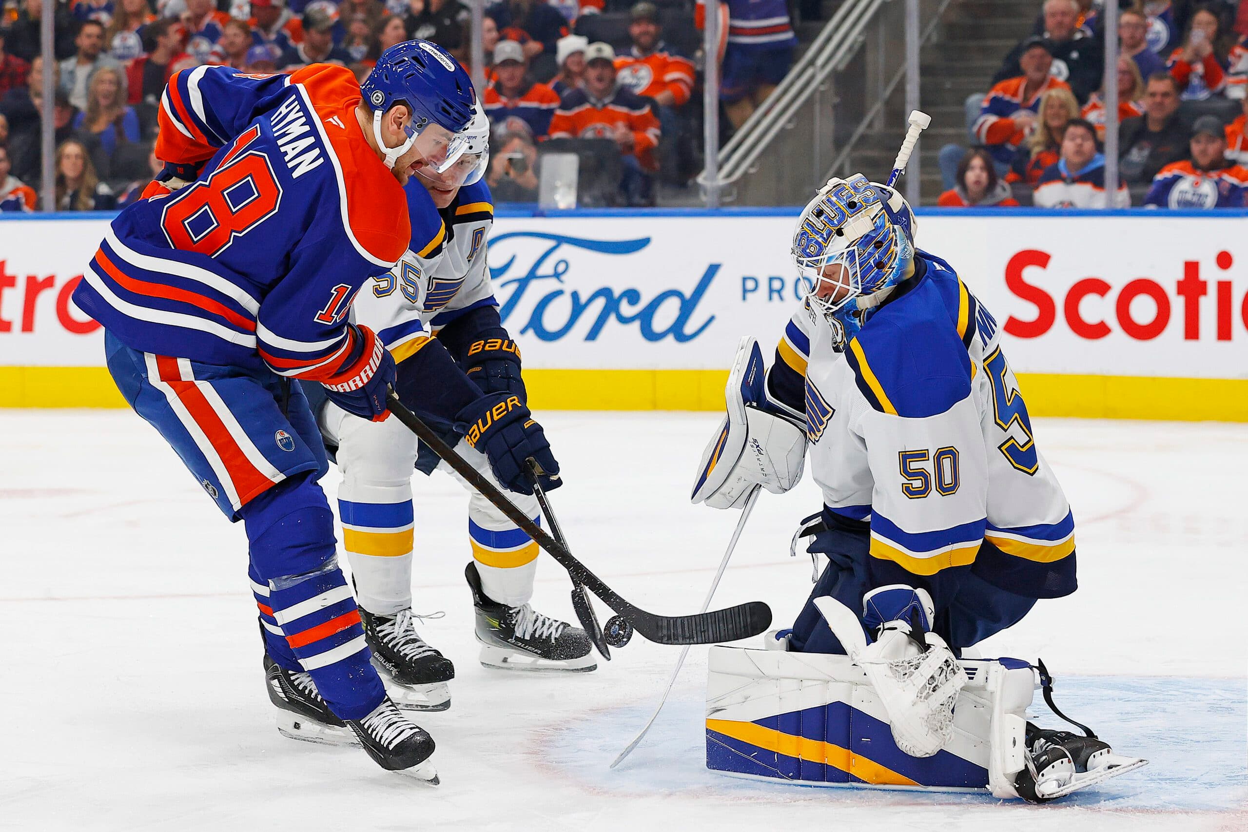 Zach Hyman and Jordan Binnington