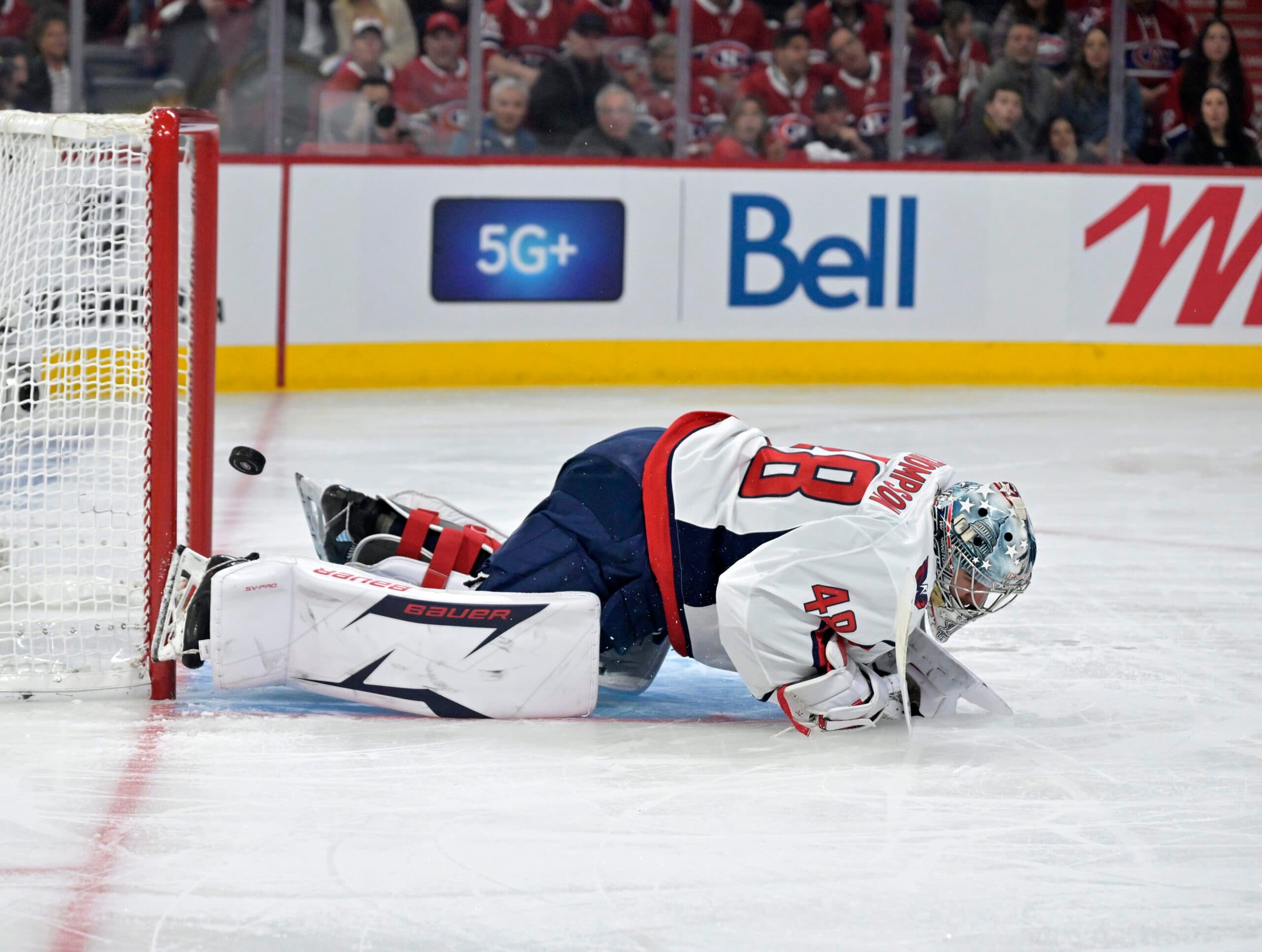 Capitals’ Logan Thompson leaves Game 3 due to injury