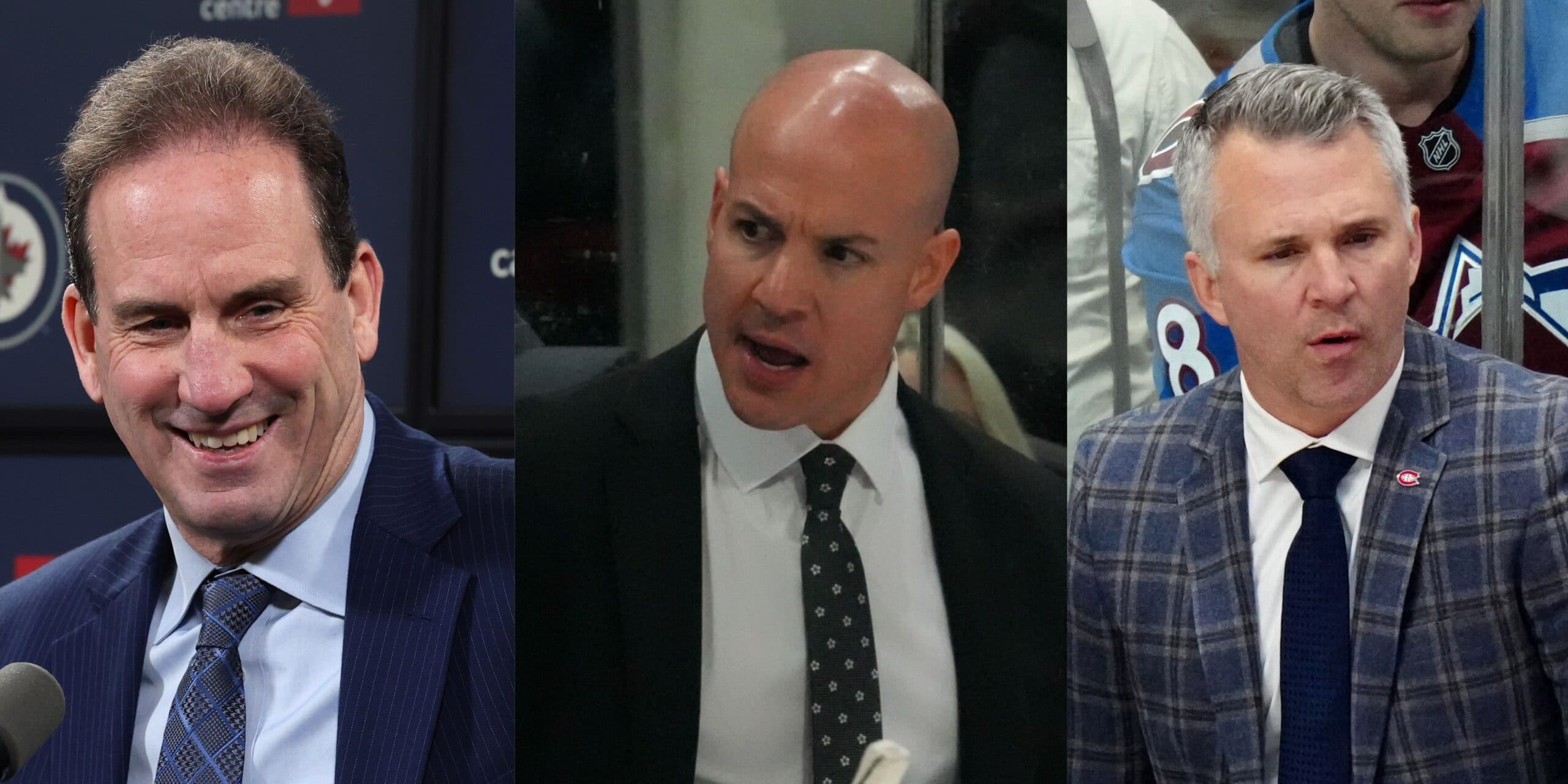 Scott Arniel, Spencer Carbery and Martin St. Louis (Imagn Images)