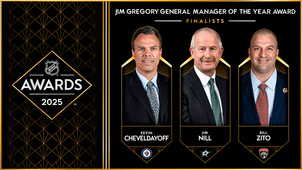 Cheveldayoff, Nill, Zito voted finalists for Jim Gregory General Manager of the Year Award
