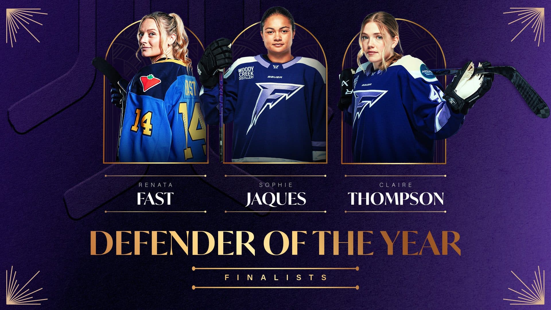 Fast, Jaques, Thompson named finalists for PWHL Defender of the Year