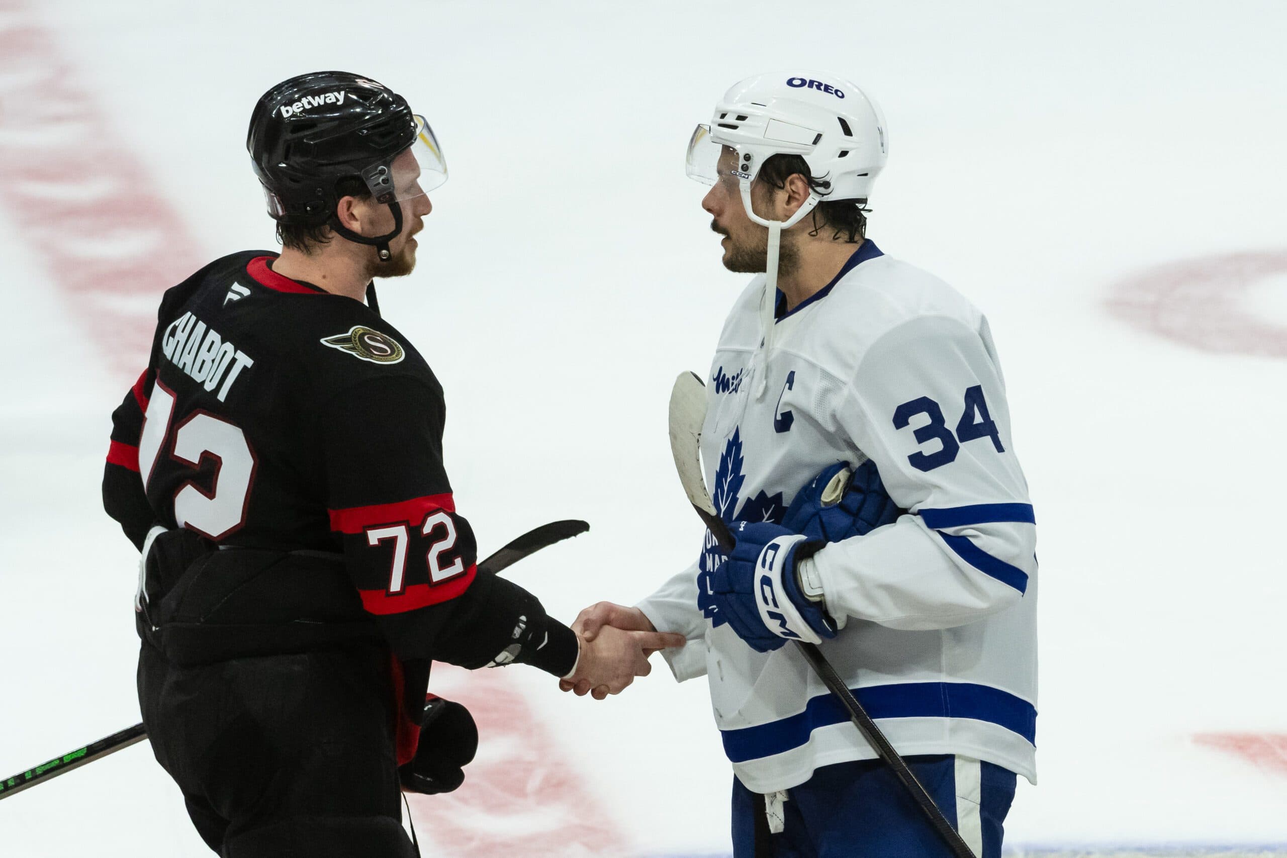 Thomas Chabot and Auston Matthews