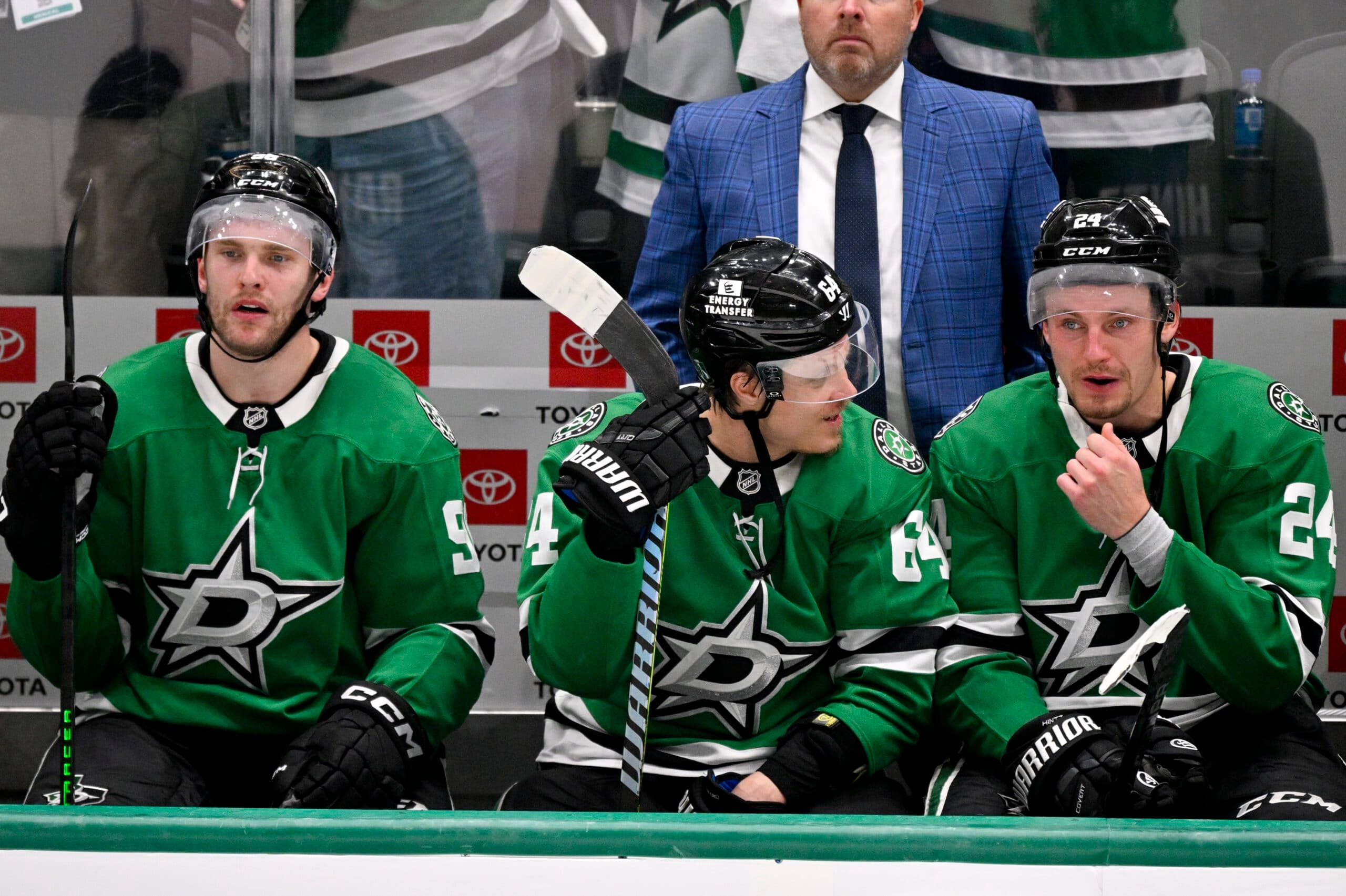 Mikko Rantanen, Mikael Granlund and Roope Hintz