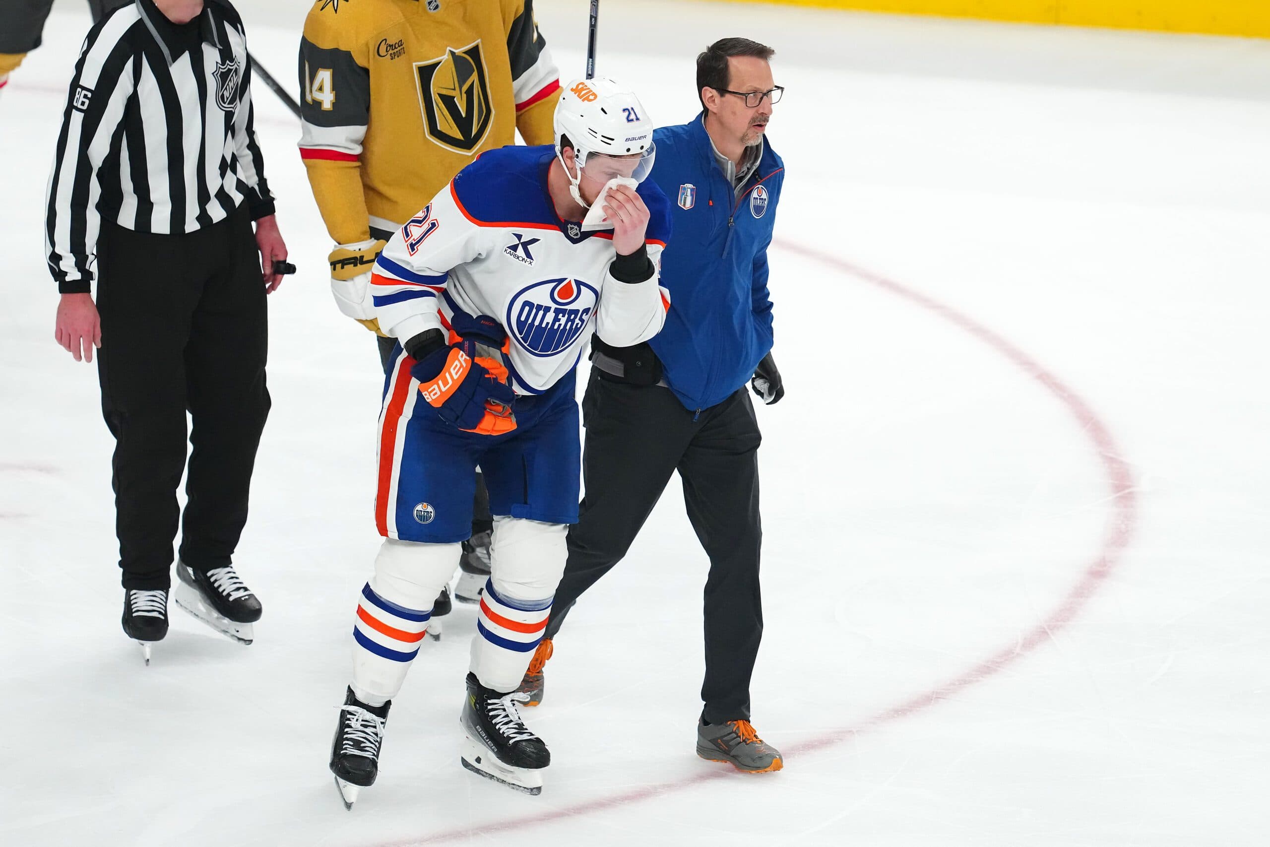 Golden Knights’ Roy fined $7,812.50 for Game 2 cross-check on Oilers’ Frederic