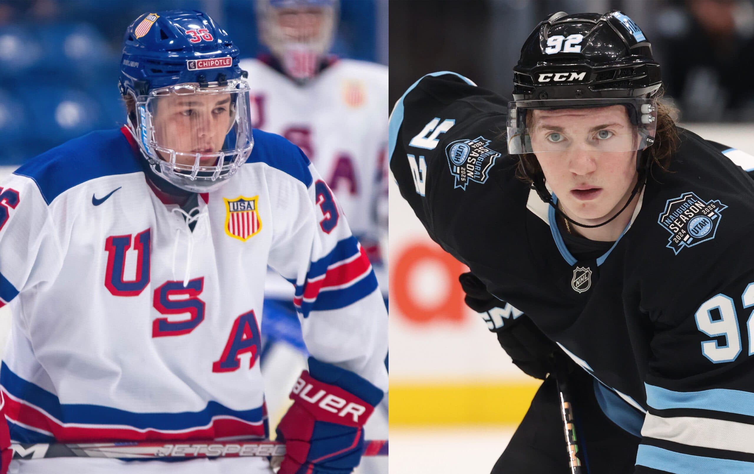 LJ Mooney (Steven Ellis/Nation Network) and Logan Cooley (Rob Gray/Imagn Images)