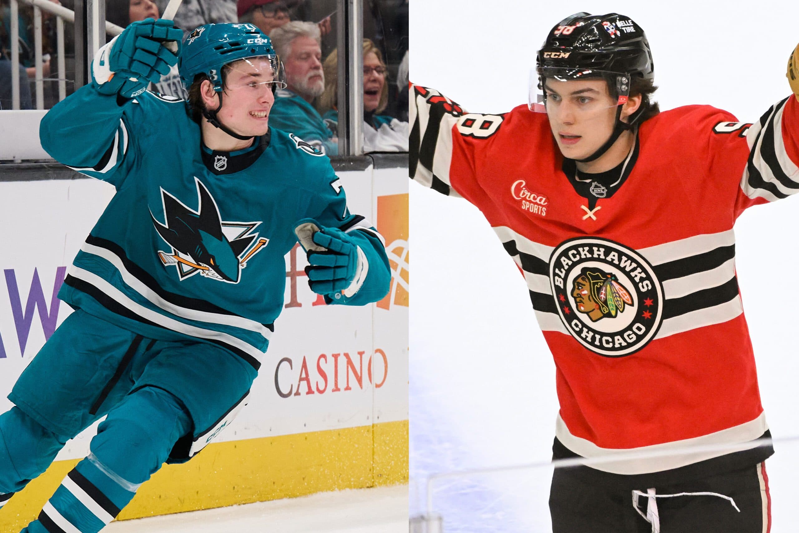 Macklin Celebrini and Connor Bedard (Imagn Images)