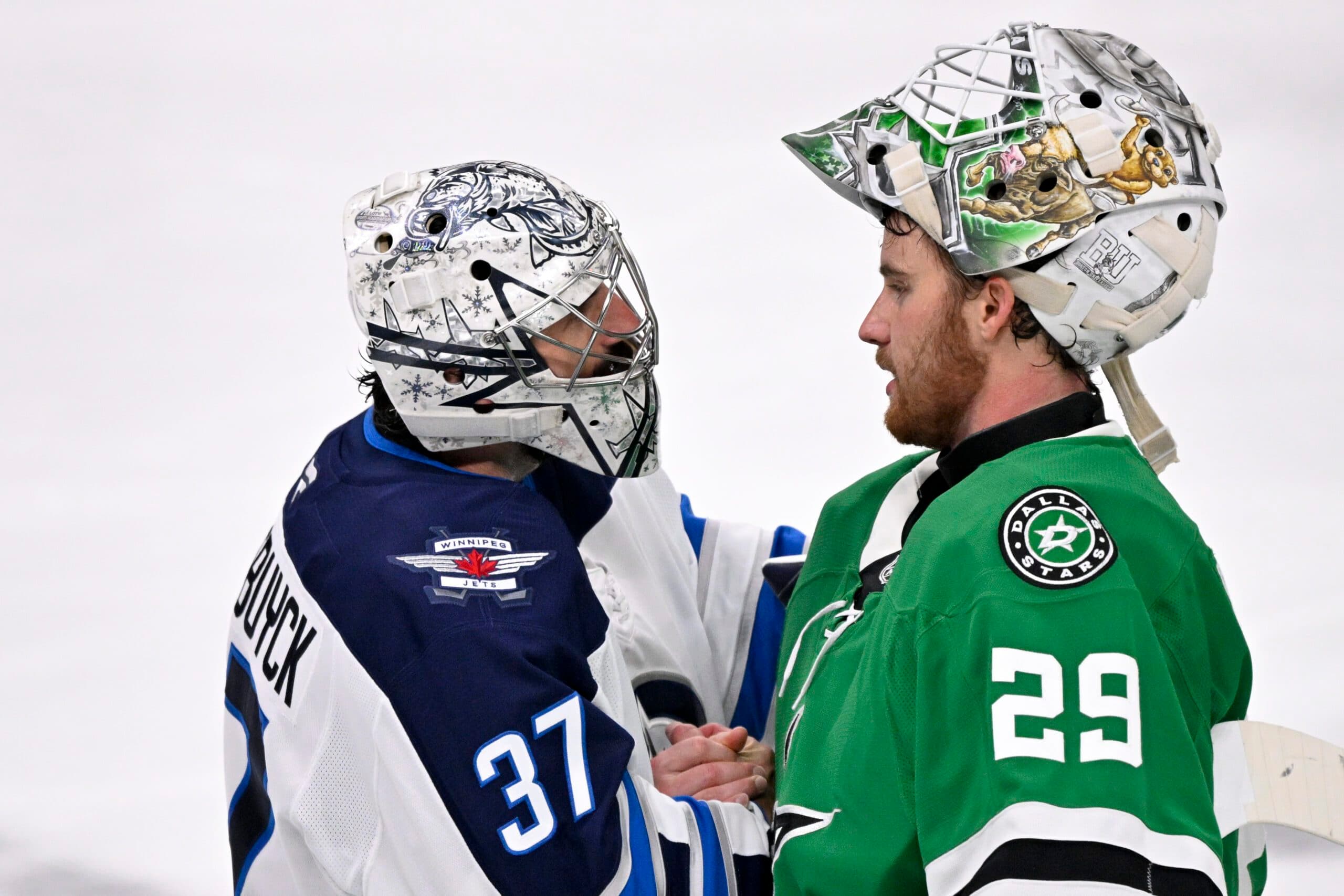 Connor Hellebucyk and Jake Oettinger