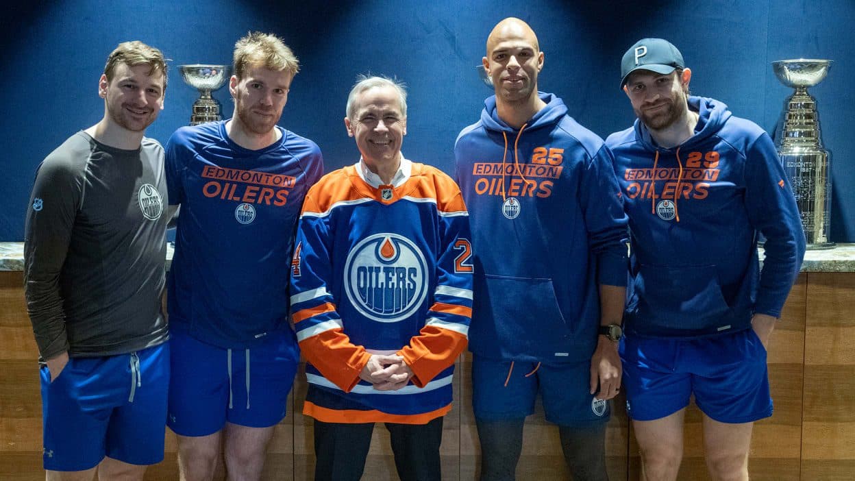 Mark Carney with the Edmonton Oilers