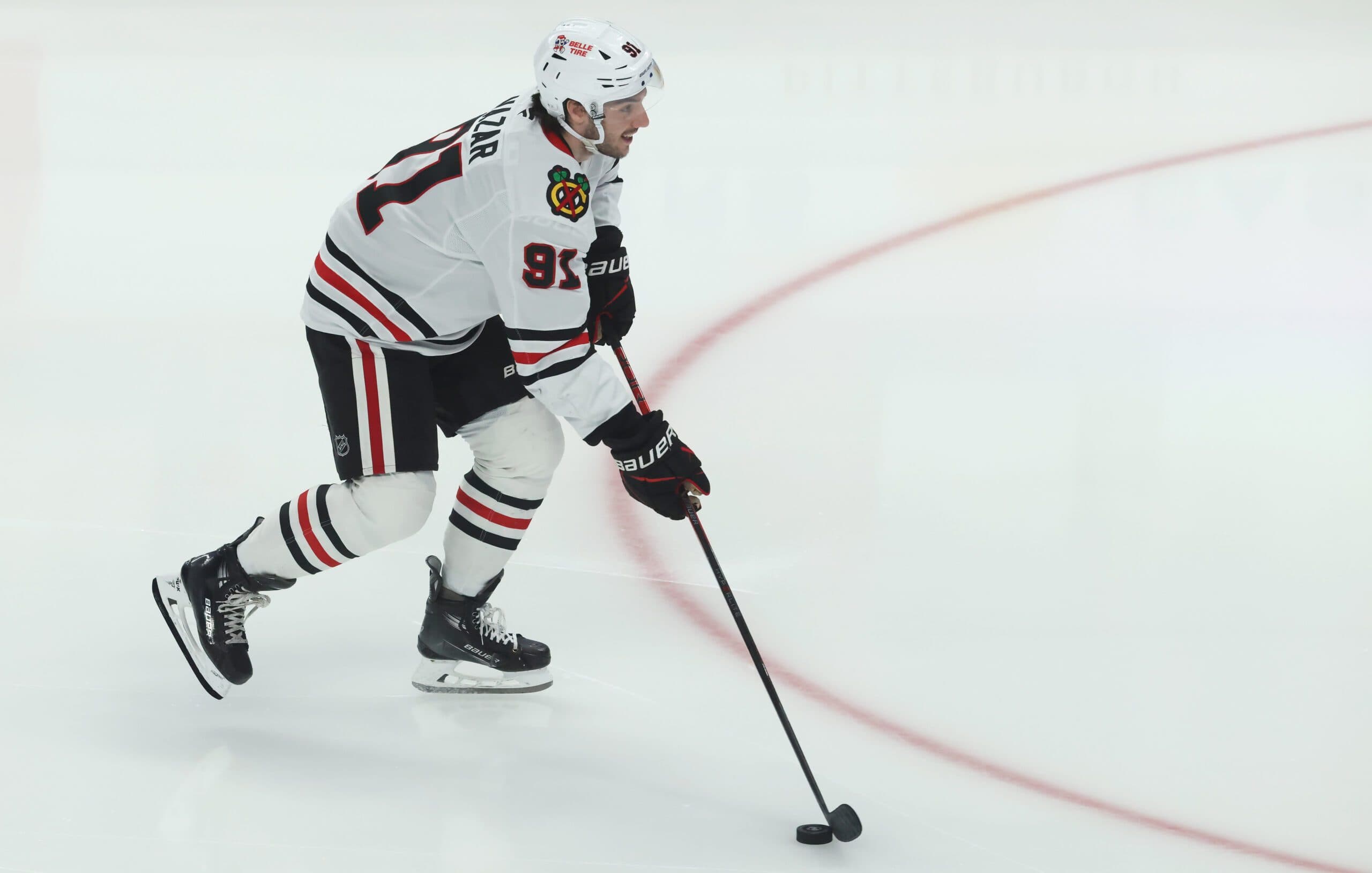 Blackhawks’ Frank Nazar leaves game vs. Flames with injury
