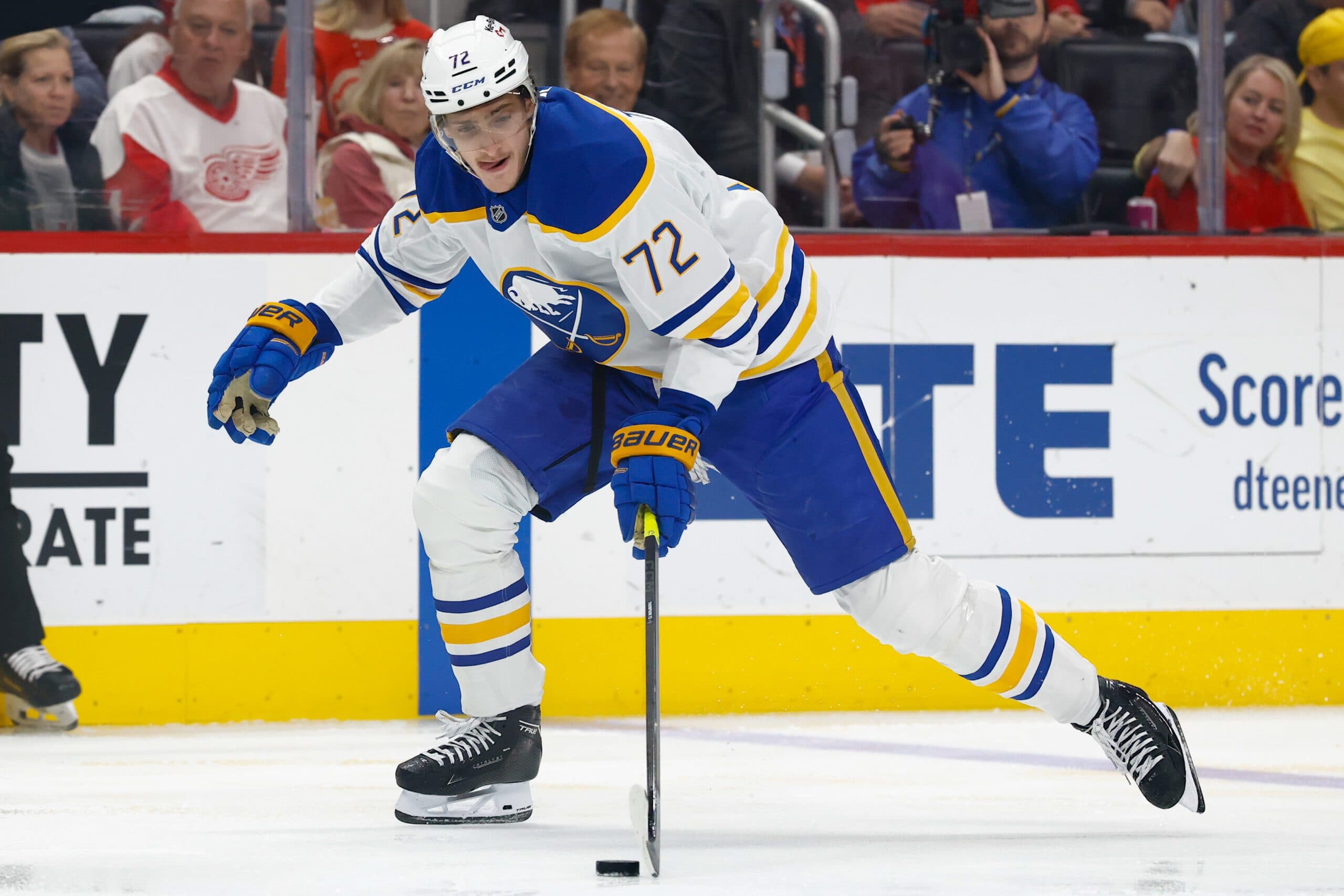 Sabres center Tage Thompson has a goal in each of his last five games.