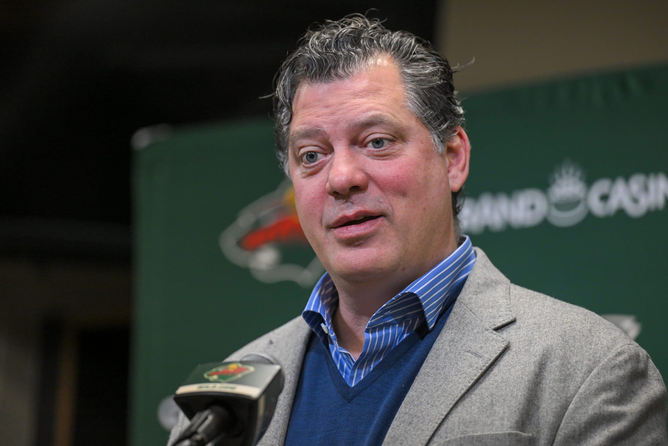 Minnesota Wild general manager Bill Guerin held a press conference Saturday to discuss the team's trade for Quinn Hughes.