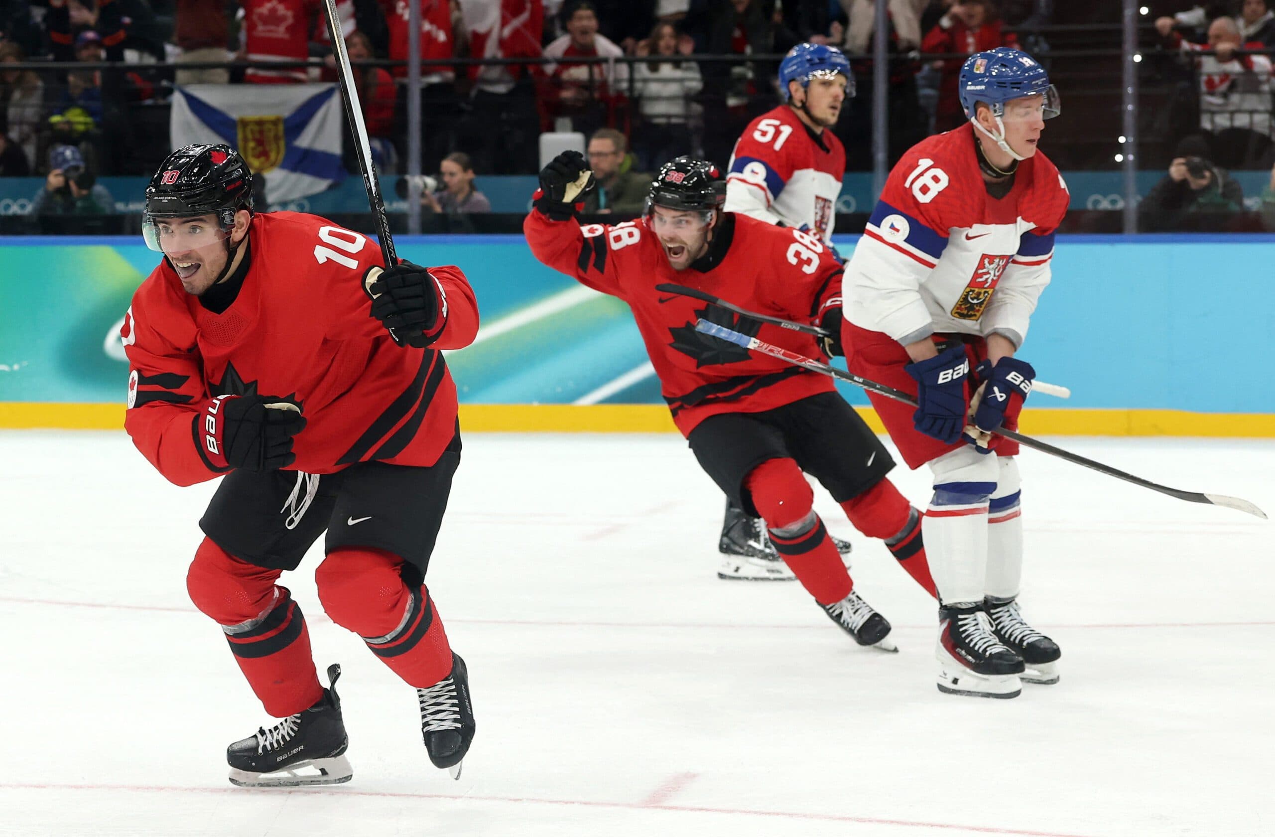 Canada outshot Czechia 30 to 14 over the final two periods and overtime of their 4-3 OT quarterfinal win.