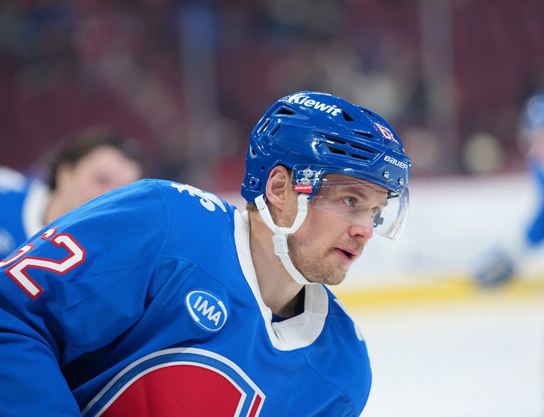 Colorado Avalanche forward Artturi Lehkonen (62) skates during the warmup before the game against the Montreal Canadiens at the Bell Centre.