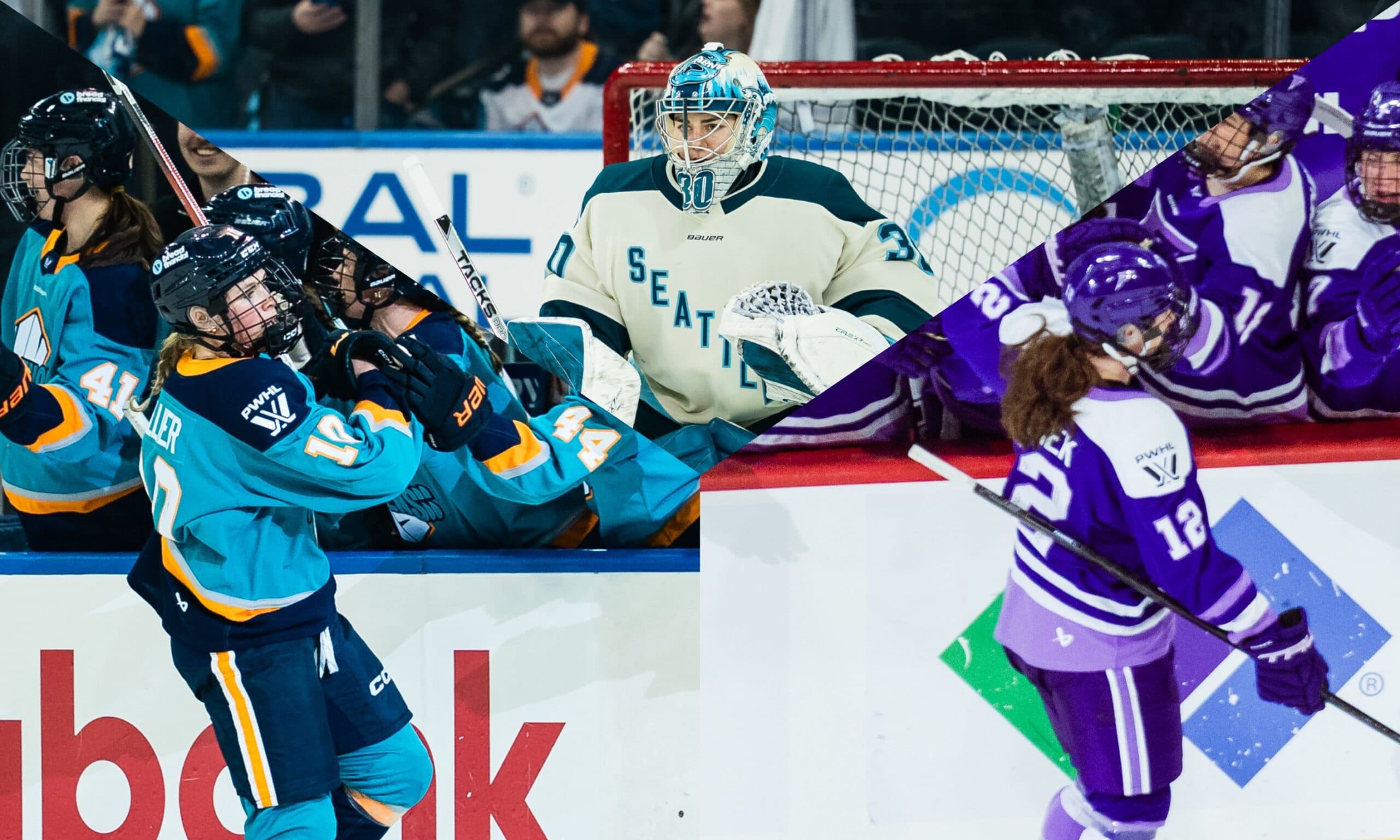 New York Sirens forward Sarah Fillier, Seattle Torrent goaltender Corinne Schroeder, Minnesota Frost forward Kelly Pannek