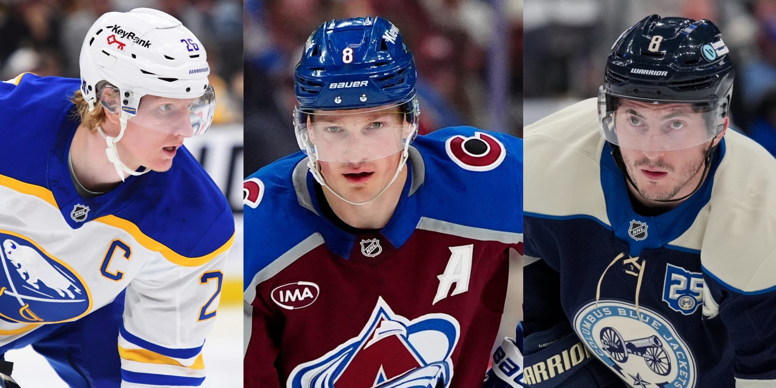 Rasmus Dahlin, Cale Makar and Zach Werenski (Imagn Images)