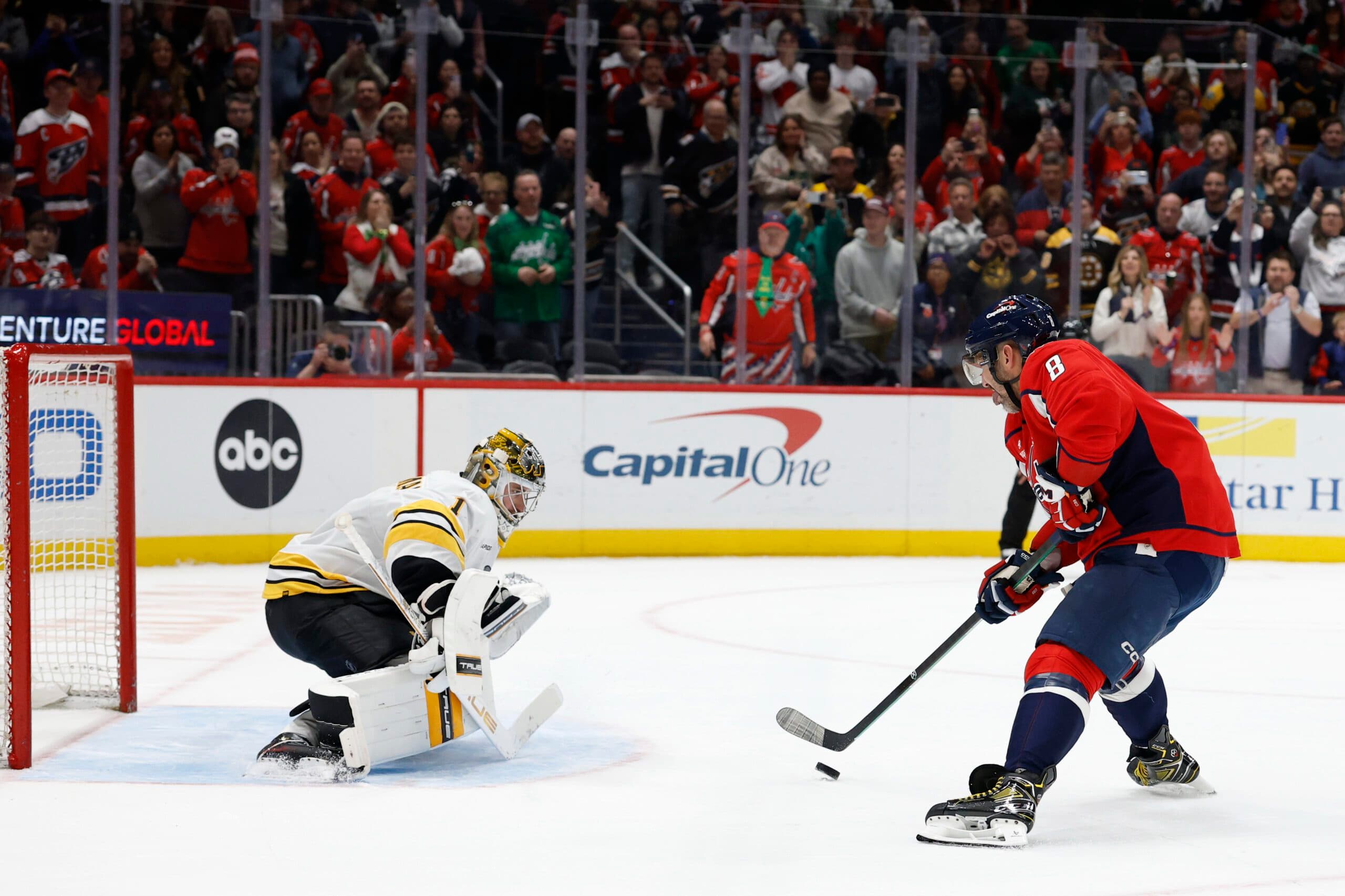 Jeremy Swayman and Alex Ovechkin